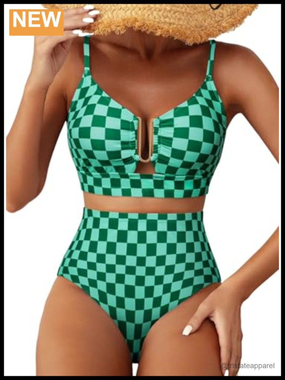 Herseas Women's U Wire Push Up Bikini Set High Waisted Floral 2 Piece Swimwear